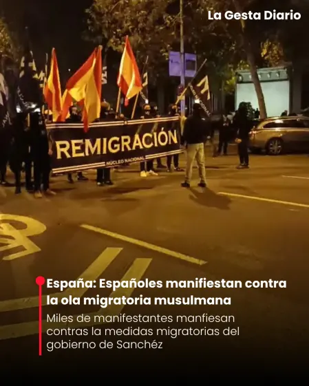 España: Españoles manifiestan contra la ola migratoria musulmana