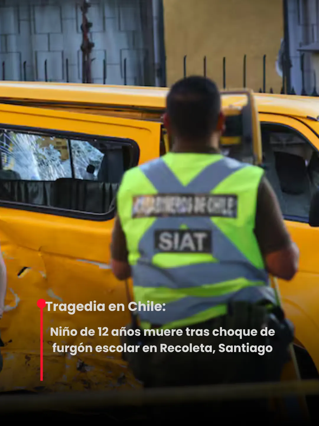 Tragedia en Chile: Niño de 12 años muere tras choque de furgón escolar en Recoleta, Santiago