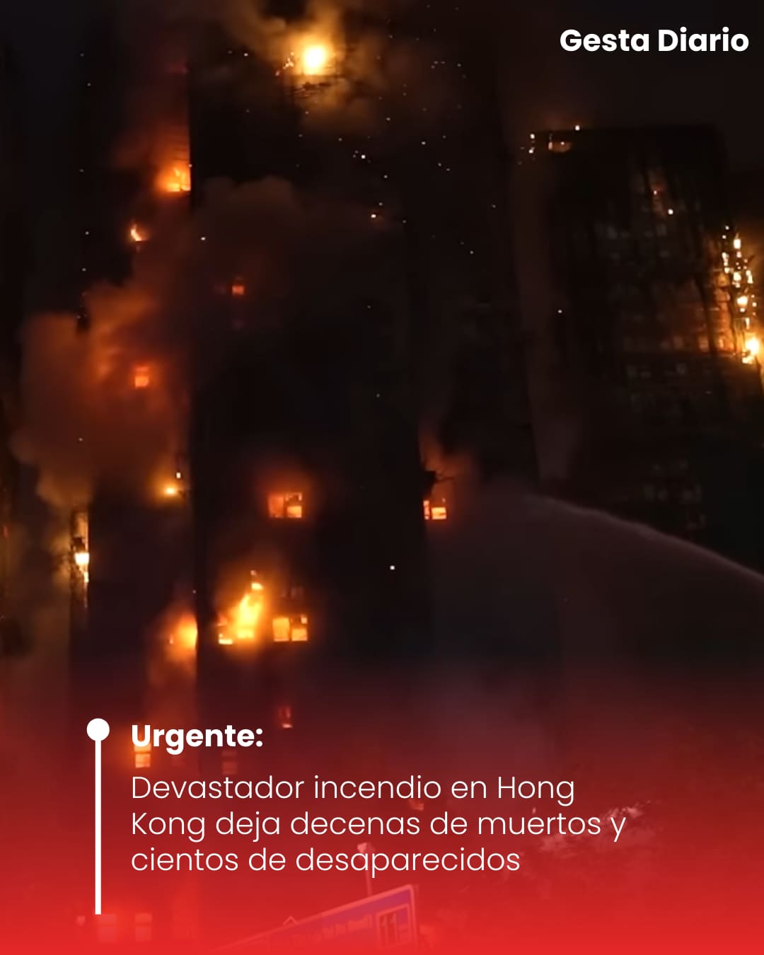 Devastador incendio en Hong Kong deja decenas de muertos y cientos de desaparecidos