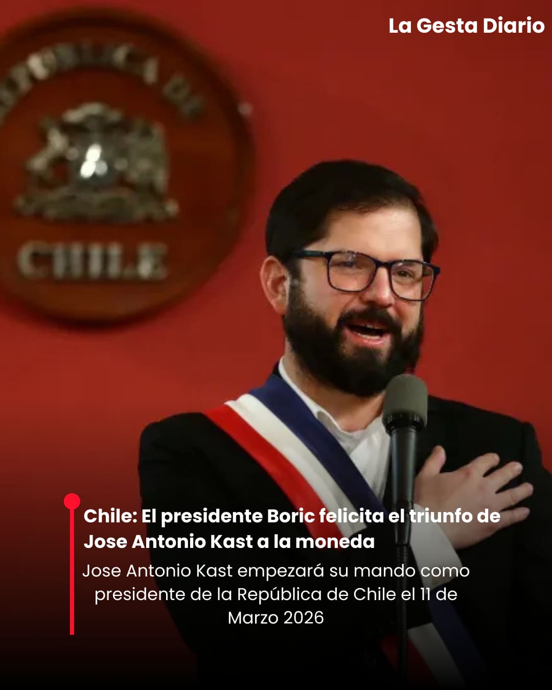 Chile: El presidente Boric felicita el triunfo de Jose Antonio Kast a la moneda