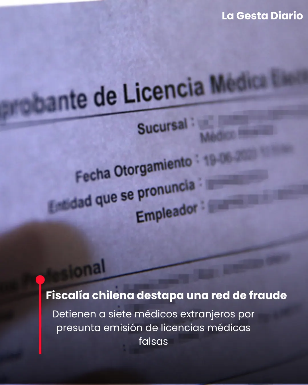 Fiscalía destapa red de médicos extranjeros por emitir falsas licencias médicas