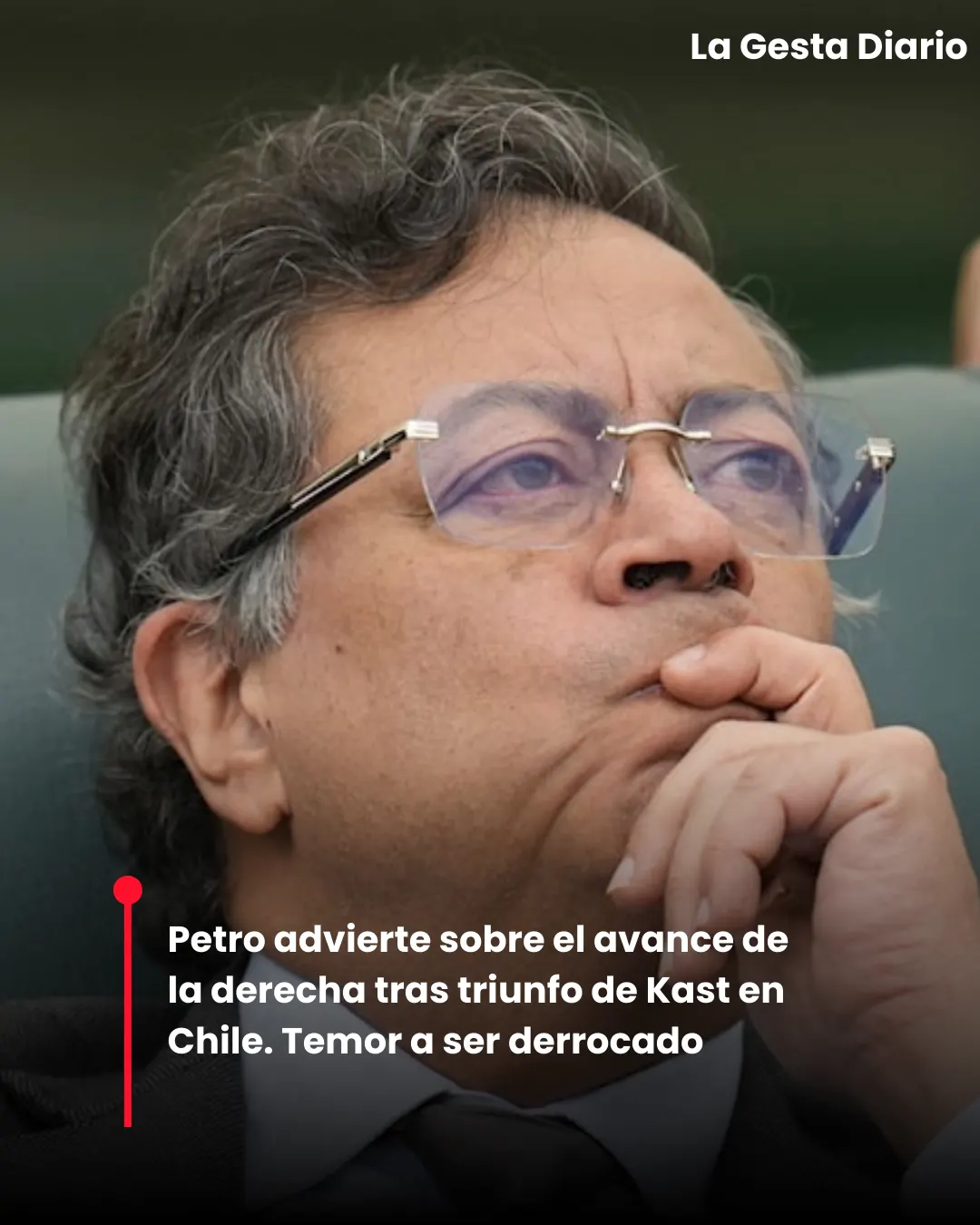 Gustavo Petro, presidente Colombiano advierte sobre el avance de la derecha tras triunfo de Kast en Chile. Temor a ser derrocado