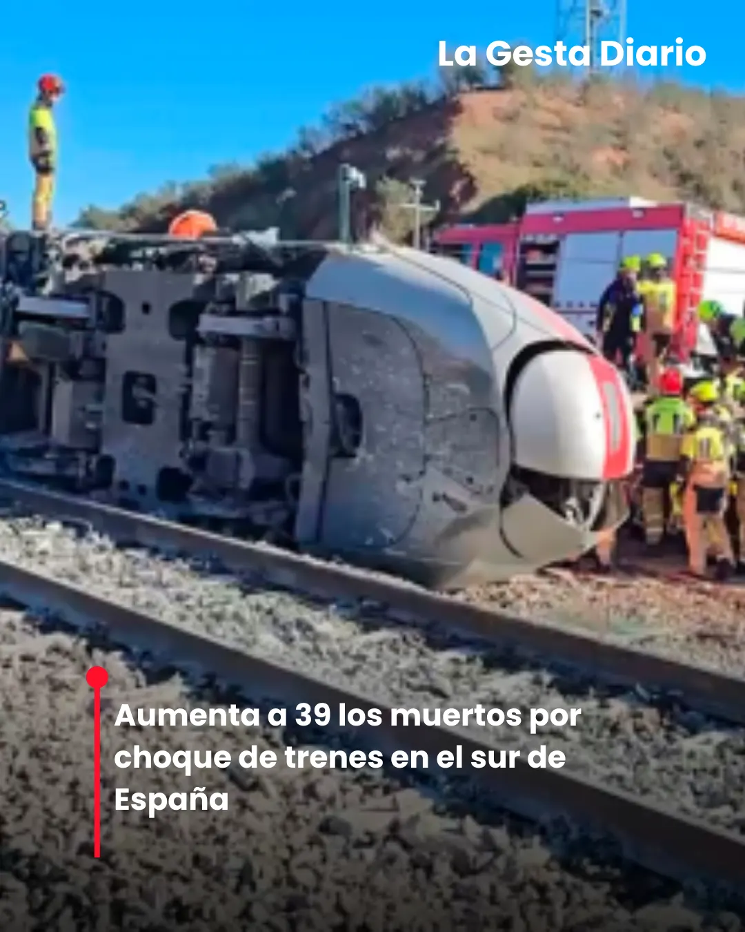 Aumenta a 39 los muertos por choque de trenes en el sur de España