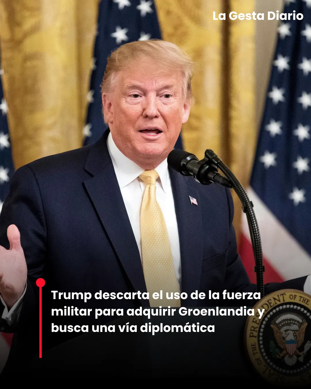 Trump descarta el uso de la fuerza militar para adquirir Groenlandia y busca una vía diplomática