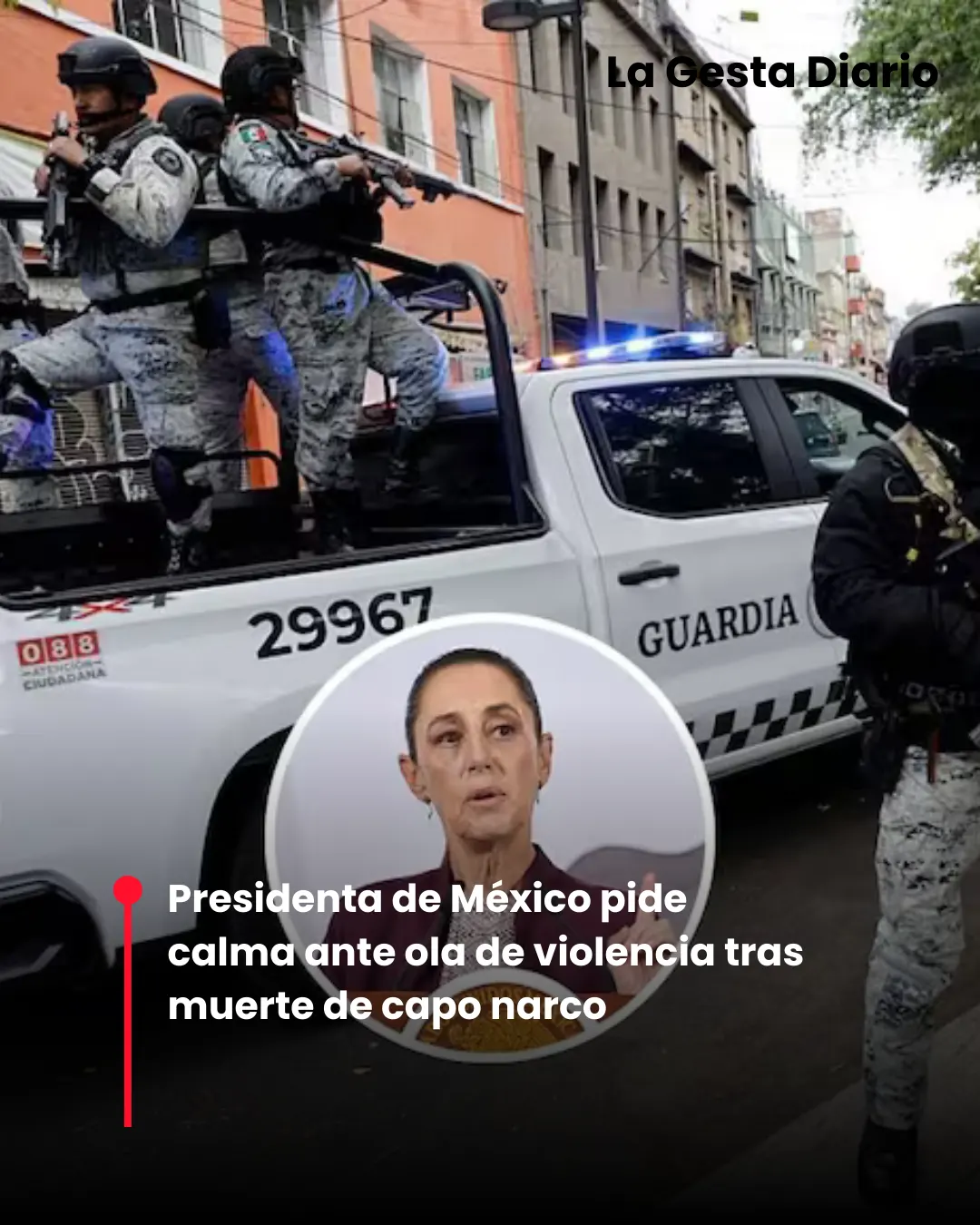 Presidenta de México pide calma ante ola de violencia tras muerte de capo narco
