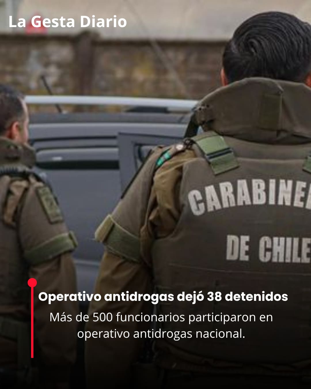 Masivo operativo antidrogas desde Antofagasta hasta Aysén deja 38 detenidos