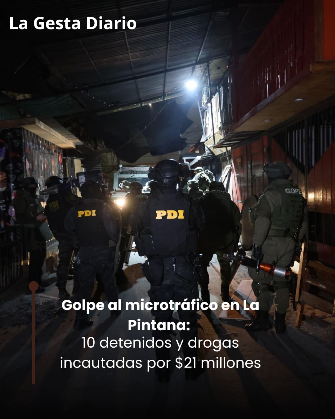 Golpe al microtráfico en La Pintana: 10 detenidos y drogas incautadas por $21 millones