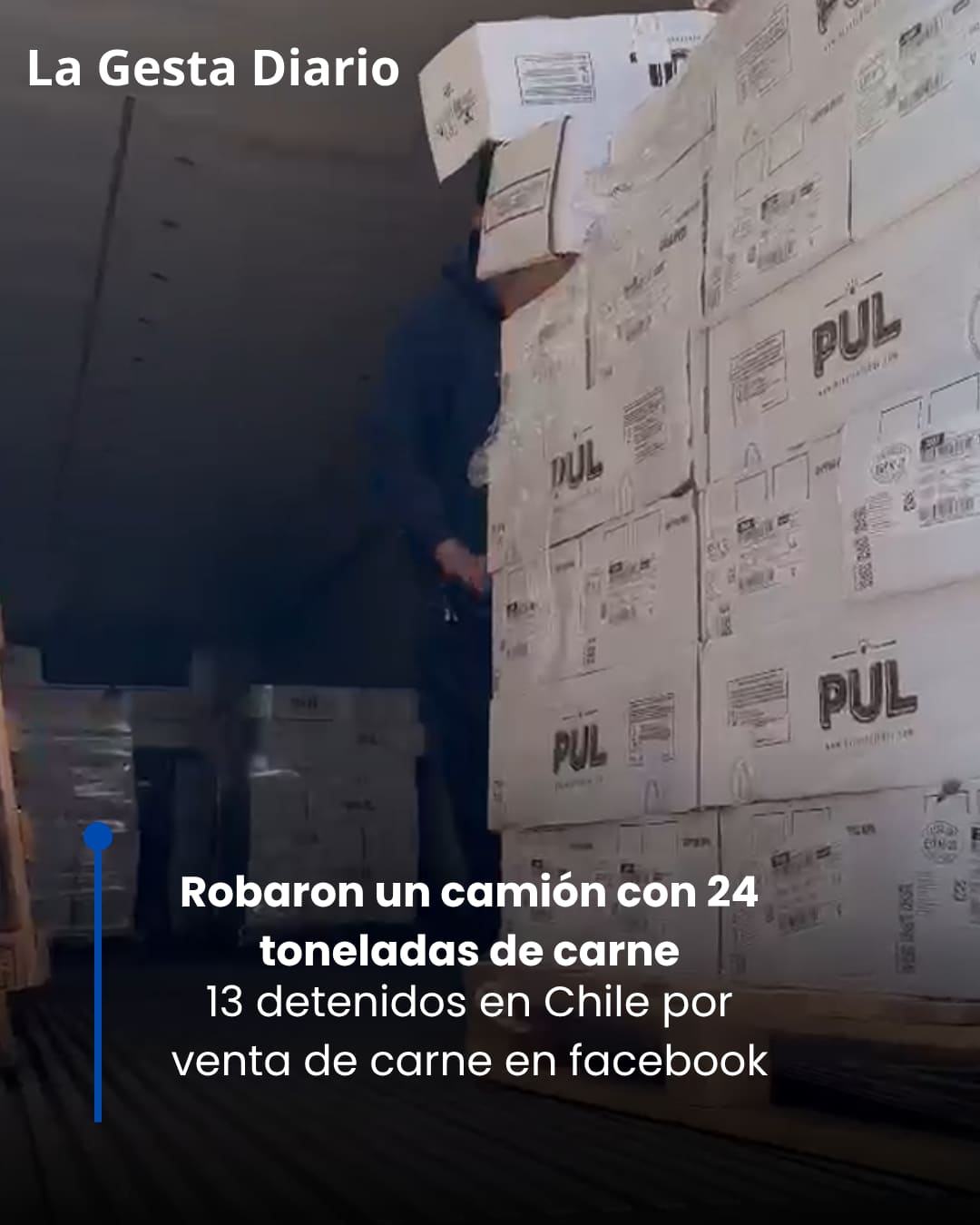 Robaron un camión con 24 toneladas de carne y la vendían por Facebook: 13 detenidos en Chile