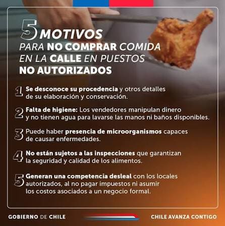 Ilustración del Gobierno De Chile: motivos para no comprar y vender carne sin autorización